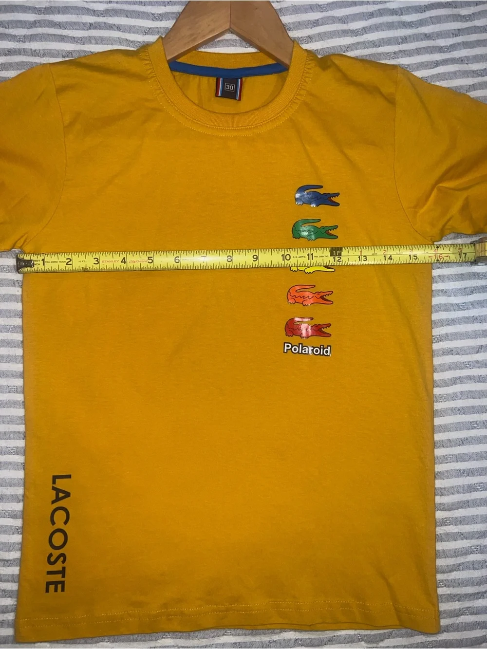 Lacoste x Polaroid Collaboration Long Sleeve Yellow T-Shirt Size 30 (XS)